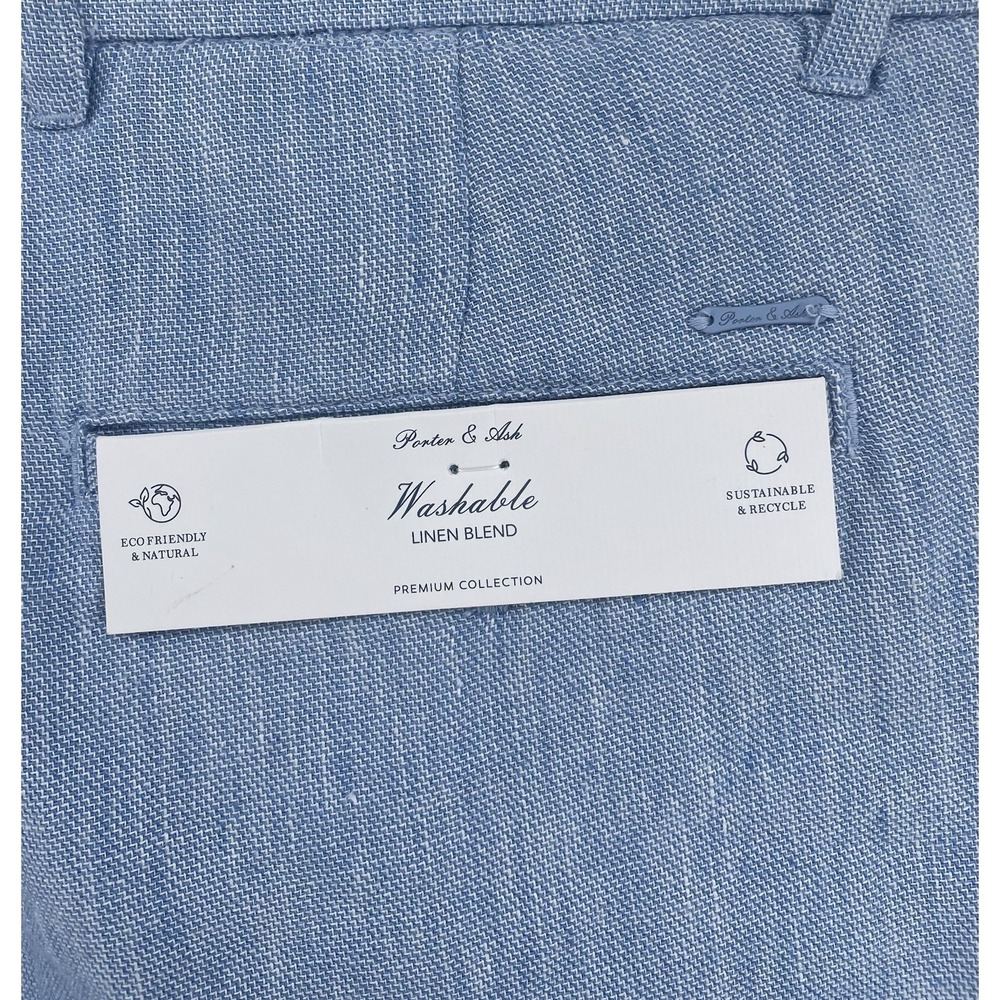 Porter & Ash Premium Collection Linen Blend Shorts Men's Size 30 Light Blue NWT - Picture 4 of 10